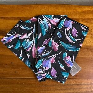 90s abstract black pink teal‎ purple cloth napkin set of 4 new with tags